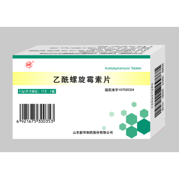 Tableta de acetilspiramicina antibacteriana que causa inflamación
